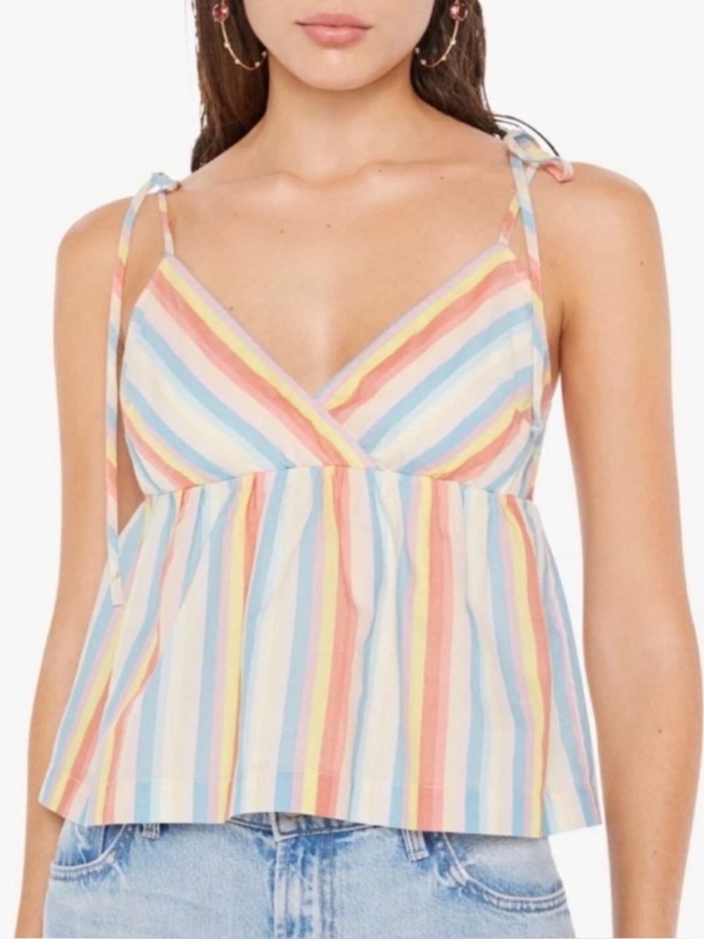 MOTHER Pastel Striped Tank Top